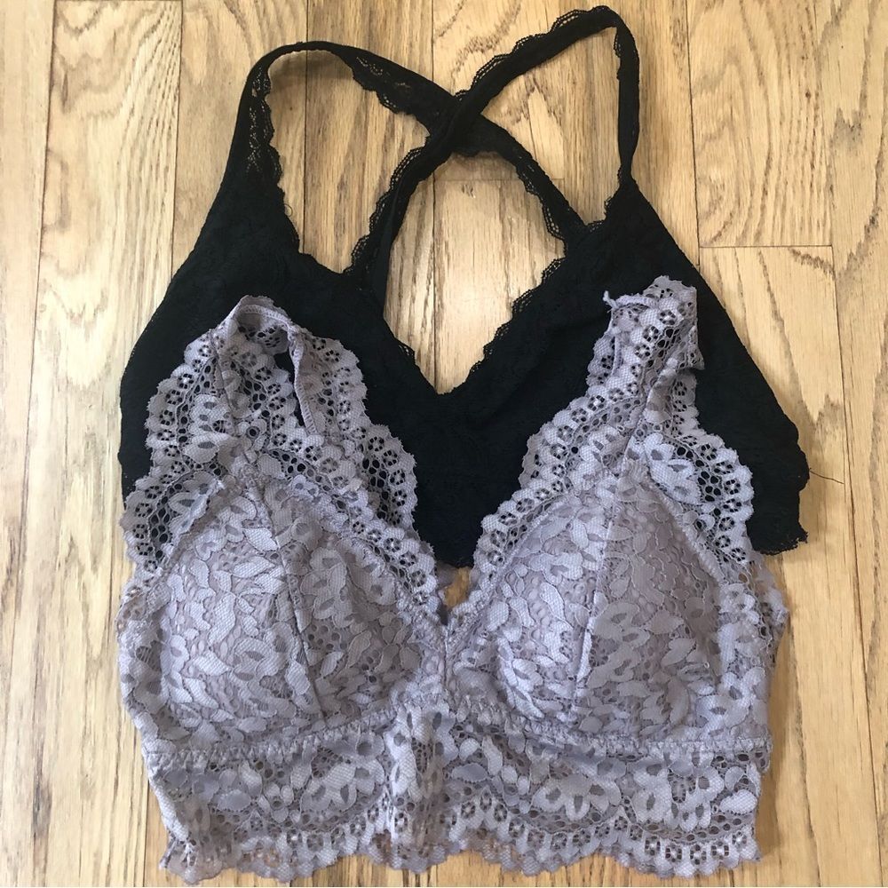 Marilyn Monroe L Black and pink Lace Bralettes